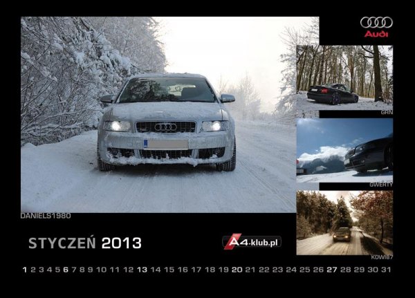 Kalendarz Audi A4 Klub Polska 2013r