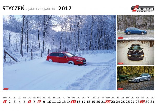 Kalendarz Audi A4 Klub Polska 2017r