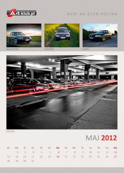 Kalendarz Audi A4 Klub Polska 2012r